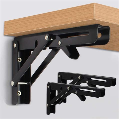 20 inch metal triangle table bench folding shelf brackets|Folding Shelf Brackets 20 Inch, Heavy Duty Metal Collapsible .